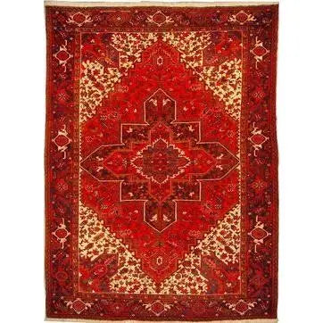One Of The Kind Persian Heriz Rug 11'0" x 7'11"